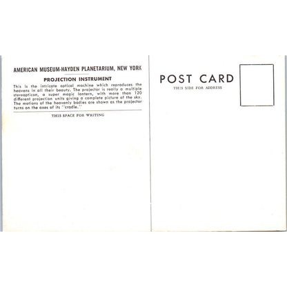 American Museum-Hayden Planetarium New York Original Postcard TK1-24