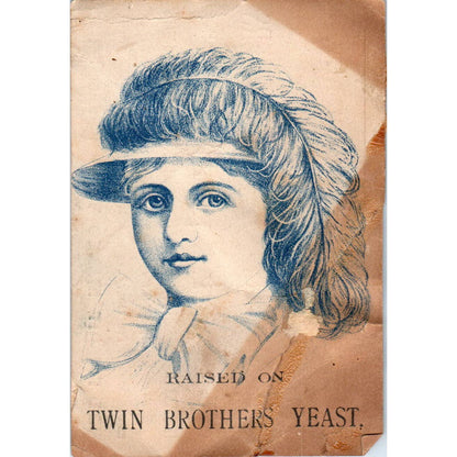 1880s Victorian Trade Card Raised on Twin Brothers Yeast SF2