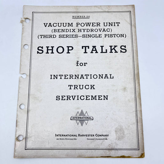 1940s Shop Talks for International Truck Servicemen #26 Vacuum Power Unit TF8