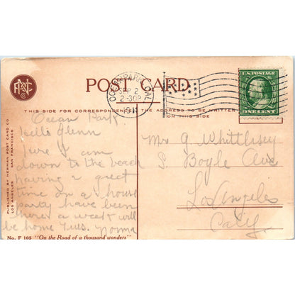 Ocean Park California Bath House 1911 Original Postcard P2-10