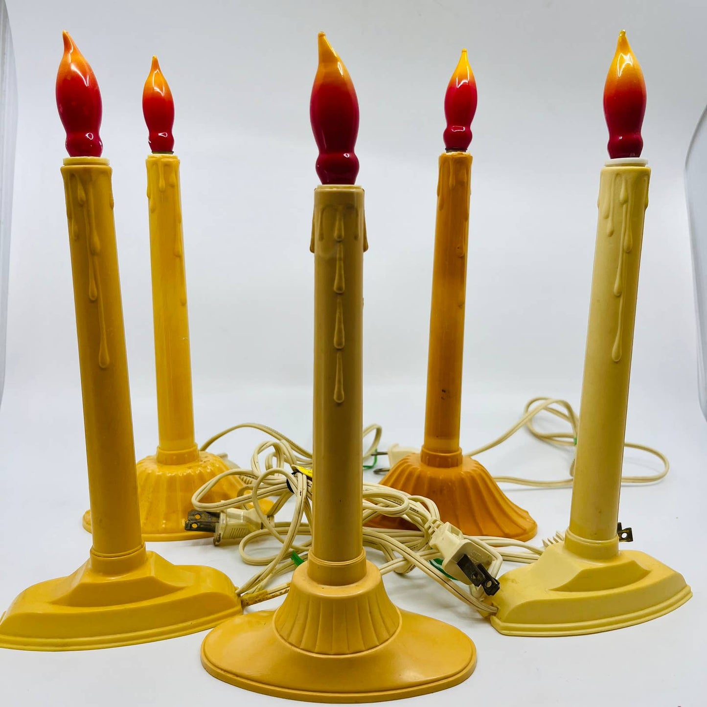 VTG Set of 6 Christmas Electric Plastic Drip Candle Candolier w/ Bulbs WORKS TB1