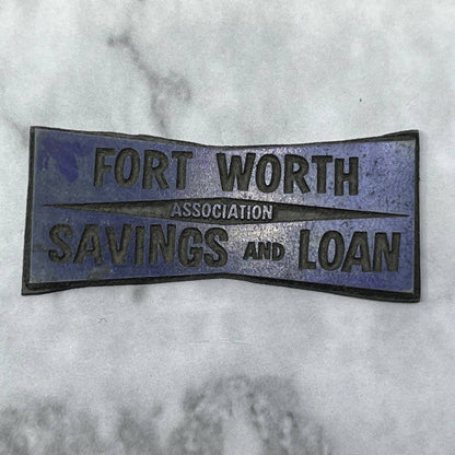 Vintage Letterpress Printers Block Plate Fort Worth Savings and Loan SE836