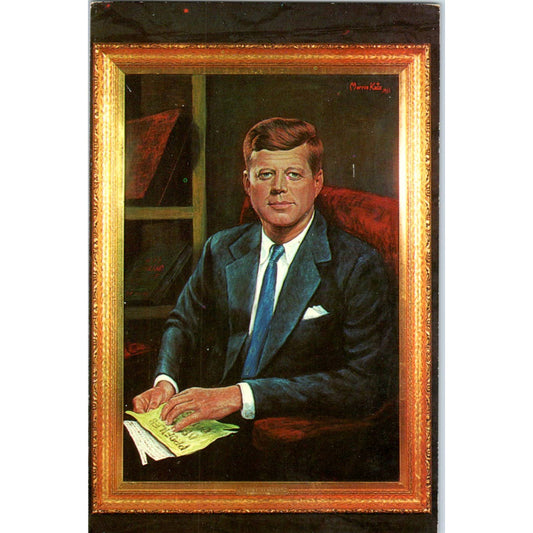JFK Kennedy Portrait Morris Katz 1964 - Original Postcard TJ9-P1