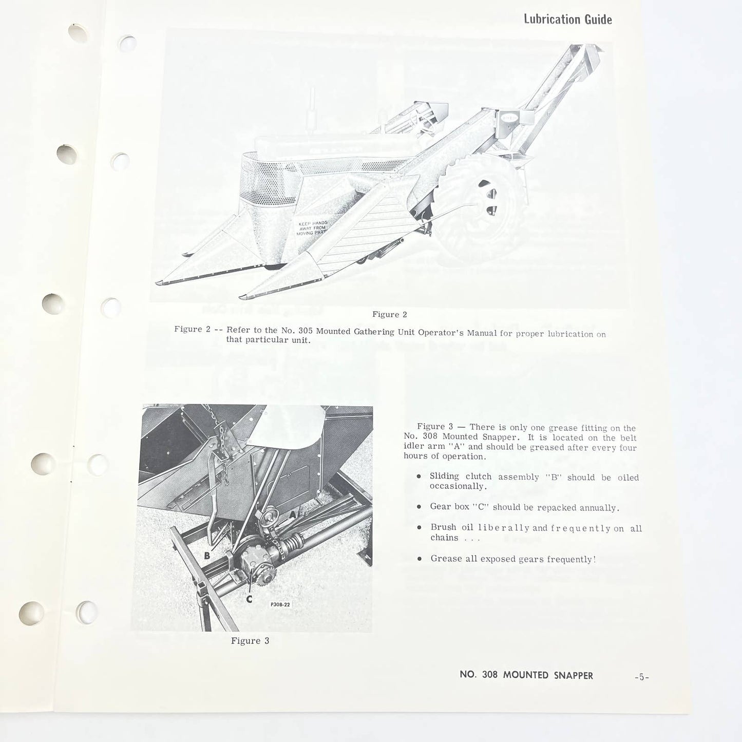 Original 1969 New Idea Operator's Manual P-199 No. 308 Mounted Snapper TB9