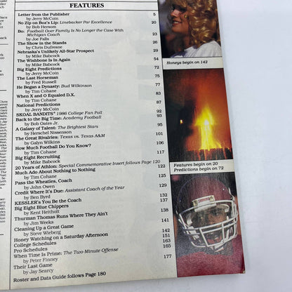 1986 Athlon’s Nebraska Cornhuskers & Big 8 Football Preview Magazine TH3