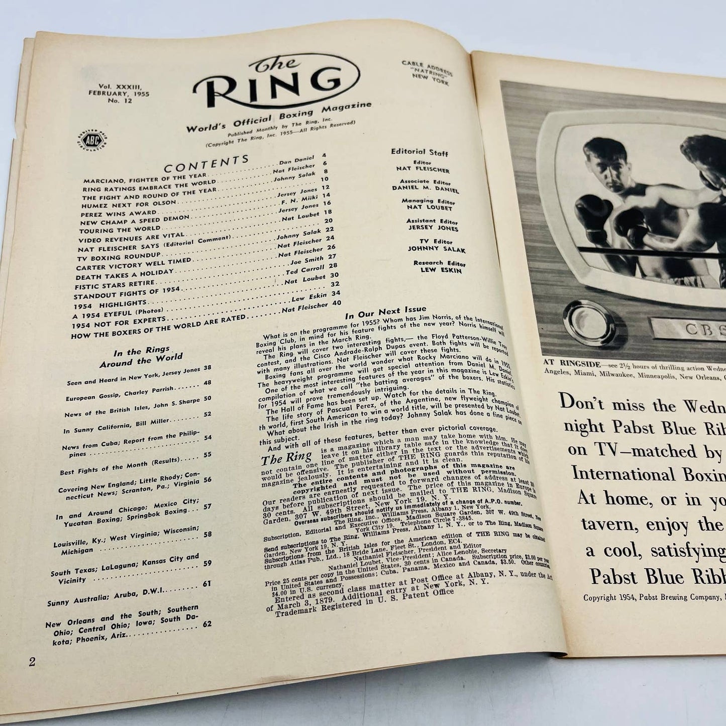 1955 Feb - The Ring Boxing Magazine – Annual Ratings Cover Rocky Marciano TA5