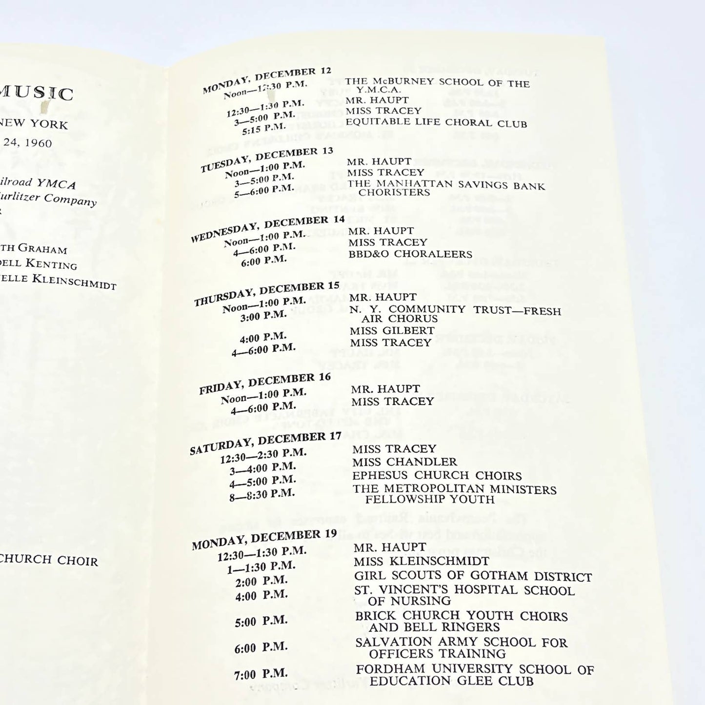 1960 Pennsylvania Railroad RR Christmas Music Program Penn Station AB8