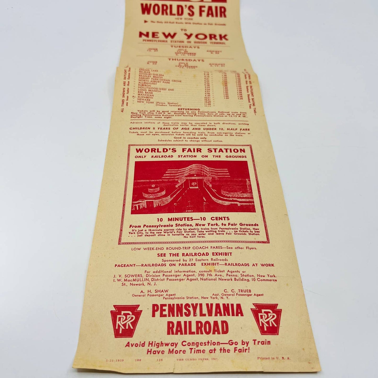 1939 New York World’s Fair Pennsylvania RR 1-Day Excursions Advertisement C13