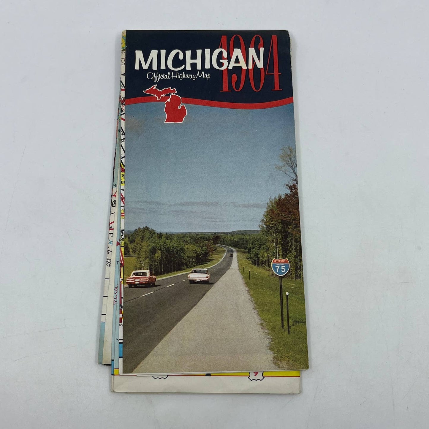 Michigan Official Highway Map 1964 Vintage Travel TG1-2