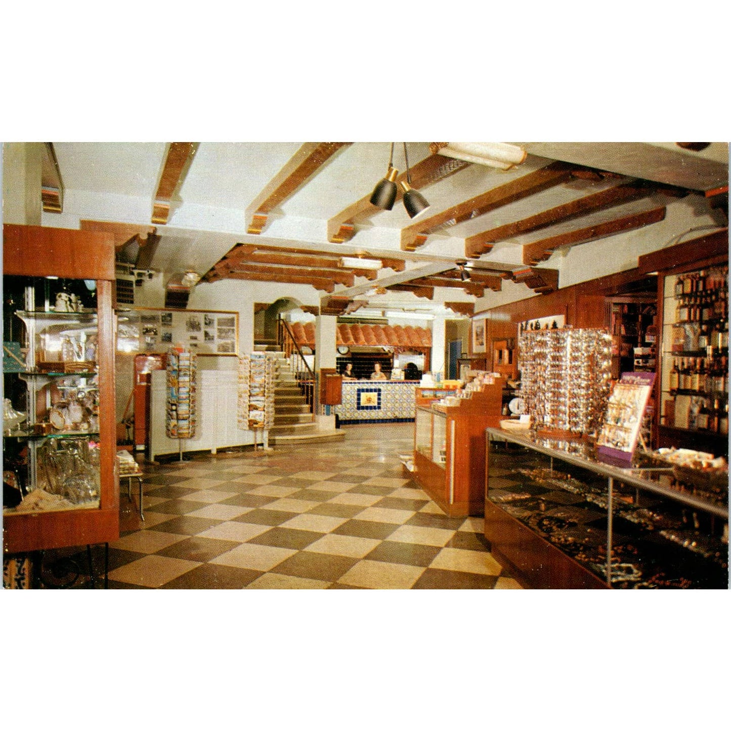 Del Camino Motor Hotel El Paso Texas Interior View - Original Postcard TJ7-RP2