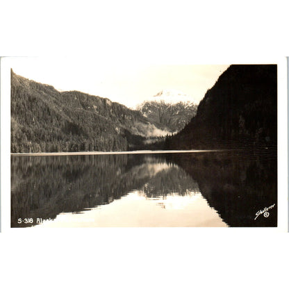 Reflections Lake & Mountain View Schallerer RPPC Alaska Original Postcard P1-11