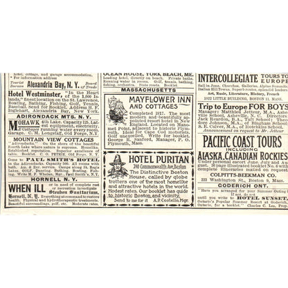 c1920 Harper's Ad - Hudson River Night Lines Steamer Searchlight Route TF6-1