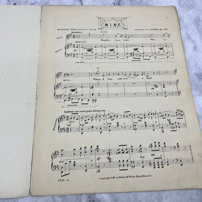 Mine - Sheet Music A.C. Eimer to Miss A.G. Burghoff 1897 TJ4