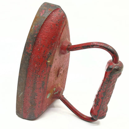 Antique Red Sad Iron/Flat Iron Primitive Iron Farmhouse Cast Iron RusticTC7