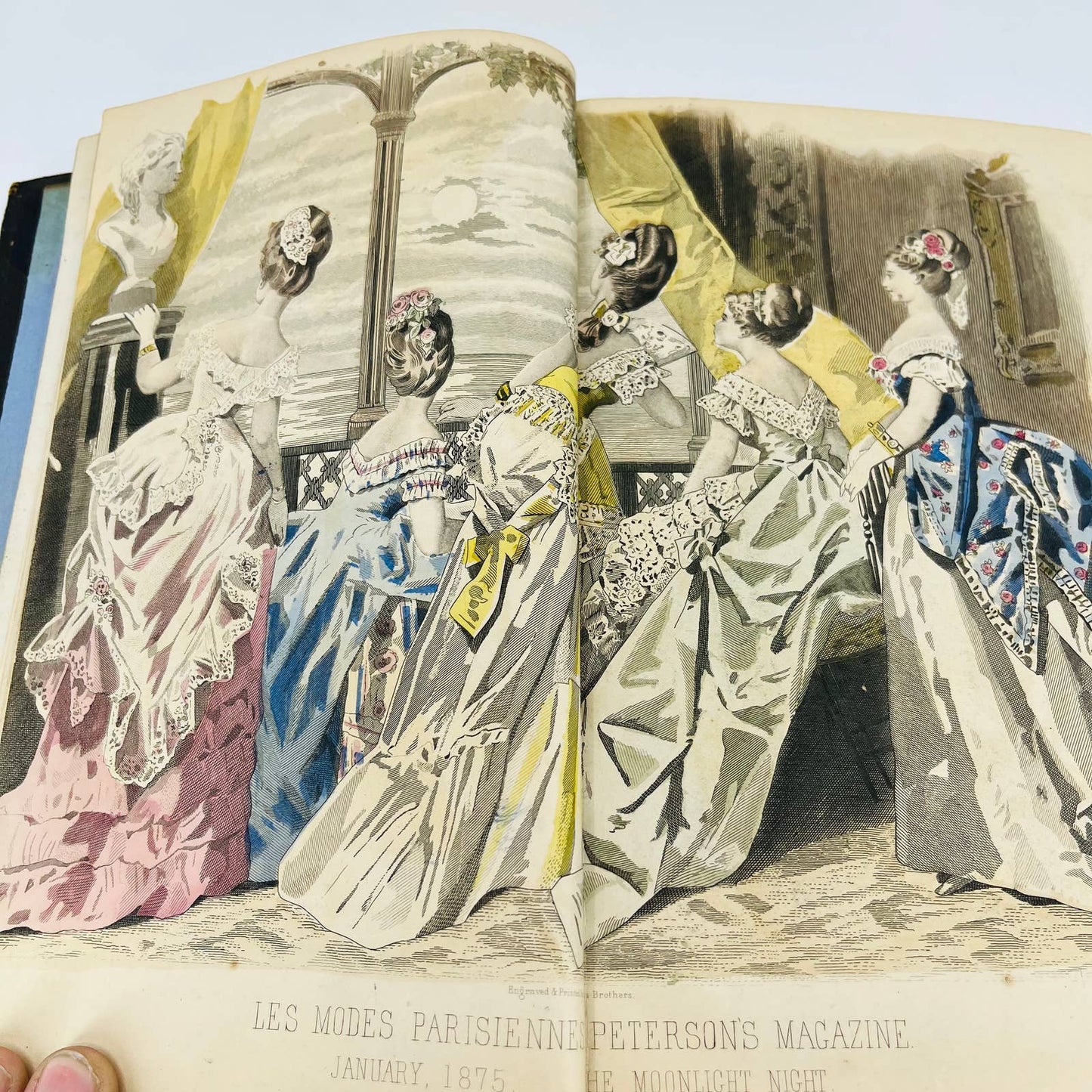 1875 PETERSON'S  MAGAZINE Jan-Dec Leather Bound Victorian Fashion Embroidery BA3