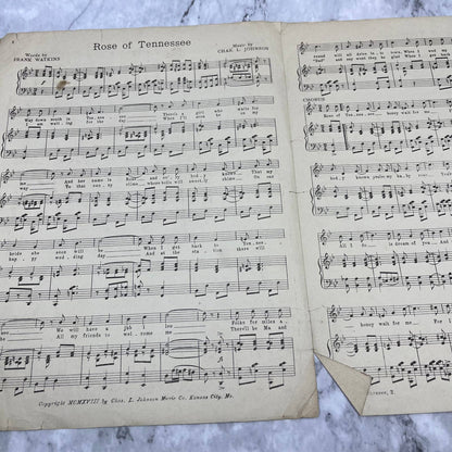 1918 CHAS. L. JOHNSON Sheet Music ROSE OF TENNESSEE (Kansas City Press) TJ4