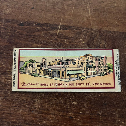 Hotel La Fonda Santa Fe New Mexico Advertising Matchbook Cover SB3-M4