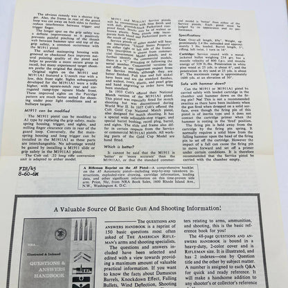 1960 Letter from NRA National Rifle Association Service Pistol Facts D5