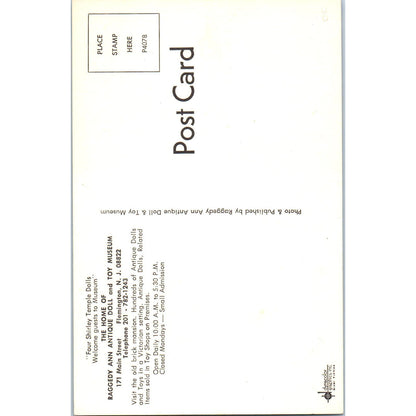 Shirley Temple Dolls Raggedy Ann Antique Doll Museum Flemington Postcard PB5