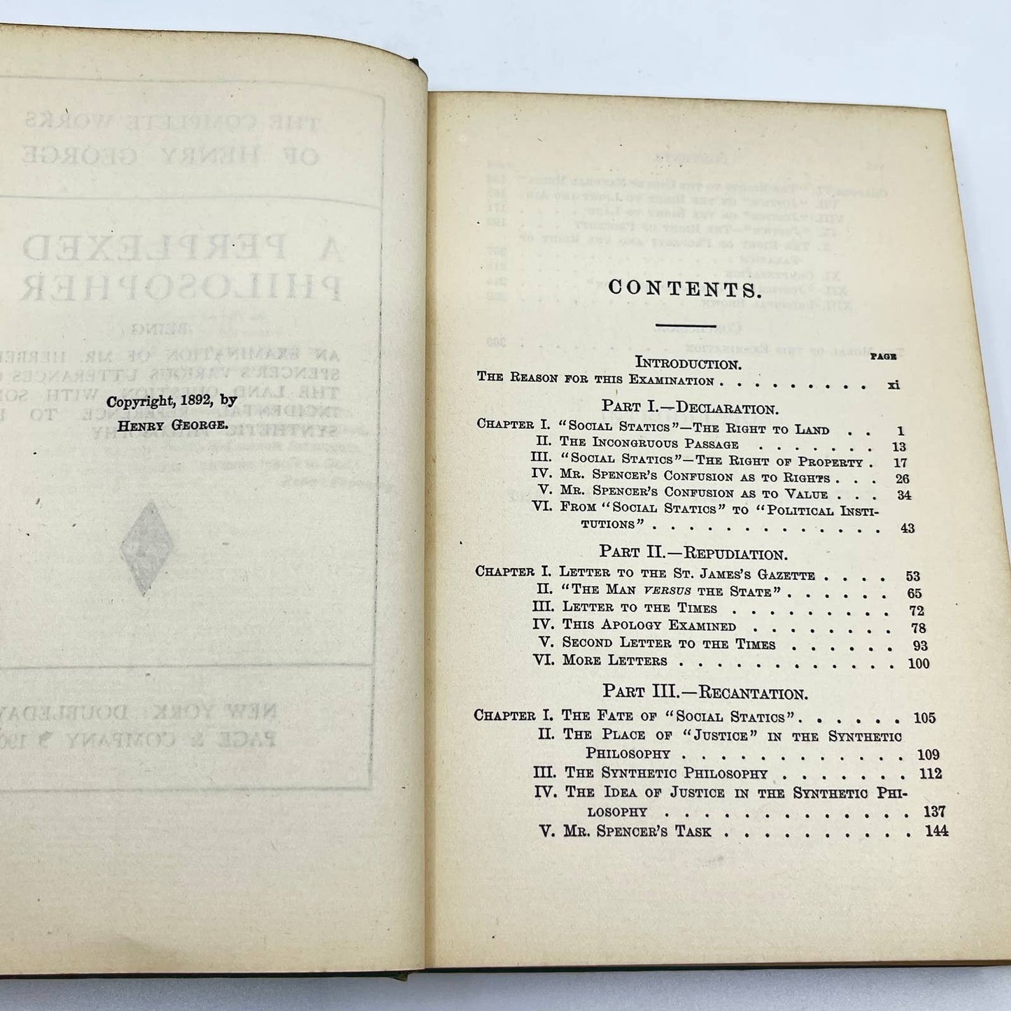 1906 The Complete Works of Henry George a Perplexed Philosopher Hardcover TE8