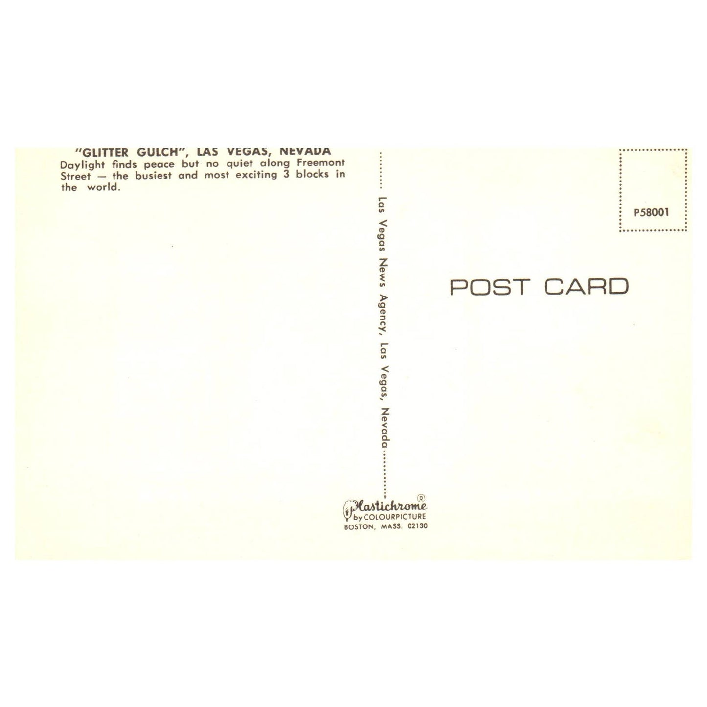 Vintage Postcard - Glitter Gulch Las Vegas Nevada TJ7-1