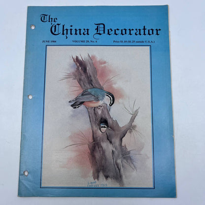 1984 June The China Decorator Magazine Red Breasted Nuthatches Linda Gerger TH8