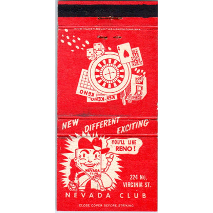 Nevada Club - Reno Nevada Advertising Matchbook Cover SB3-M7