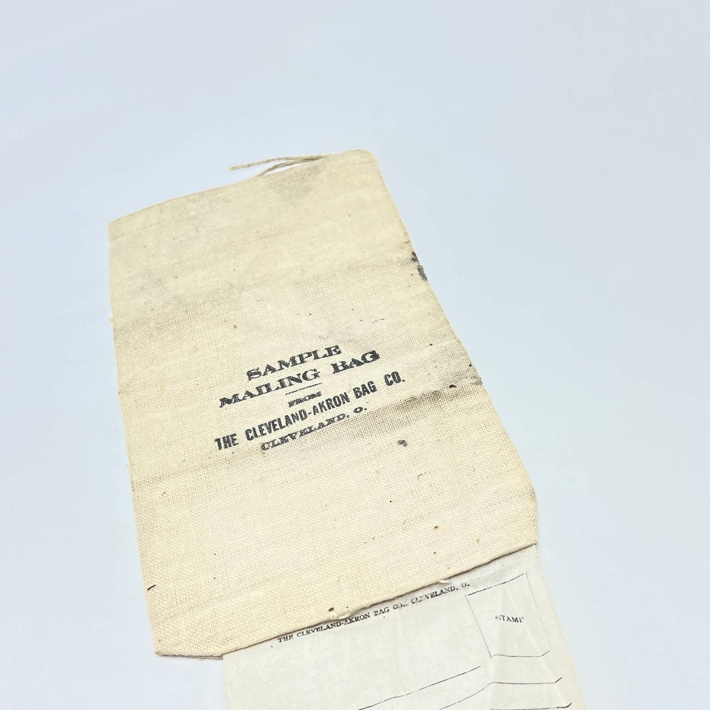 Vintage Canvas Sample Mailing Bag The Cleveland-Akron Bag Co Cleveland OH AB7