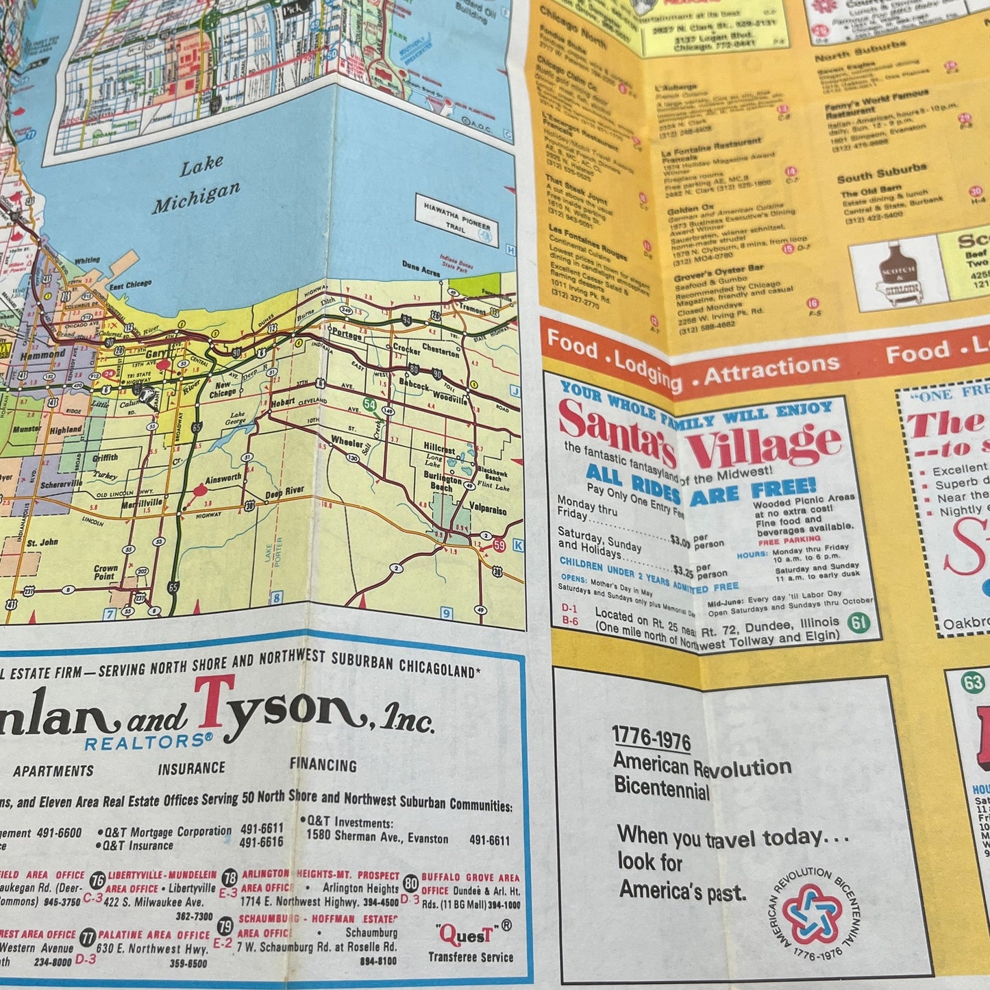 1970s Standard Oil Travel Map of Illinois & Chicago Area H4-6