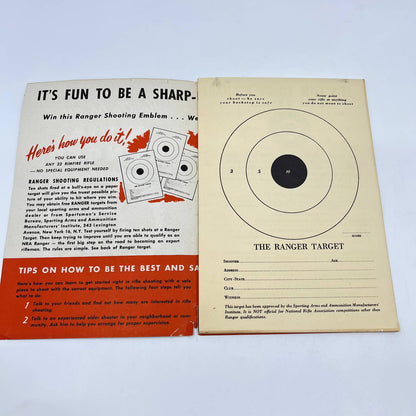 1955 How To Be An NRA Ranger Rifleman Pamphlet & Targets UNUSED TC6