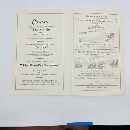 1920s Bellevue Theatre Program Montclair New Jersey Edmond Lysle D6