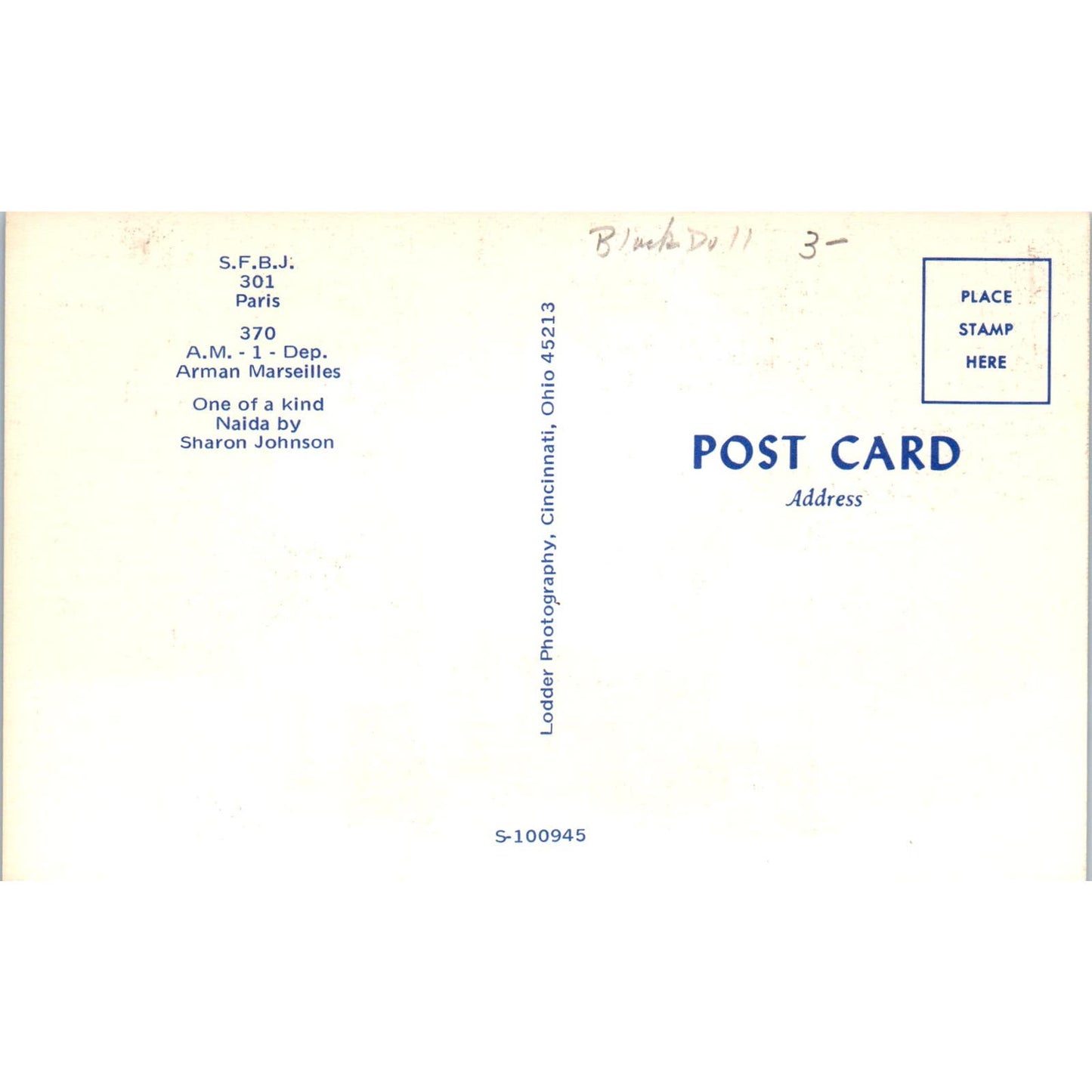 S.F.B.J. Doll, Arman Marseilles Doll, Nadia Doll by Sharon Johnson Postcard PB8