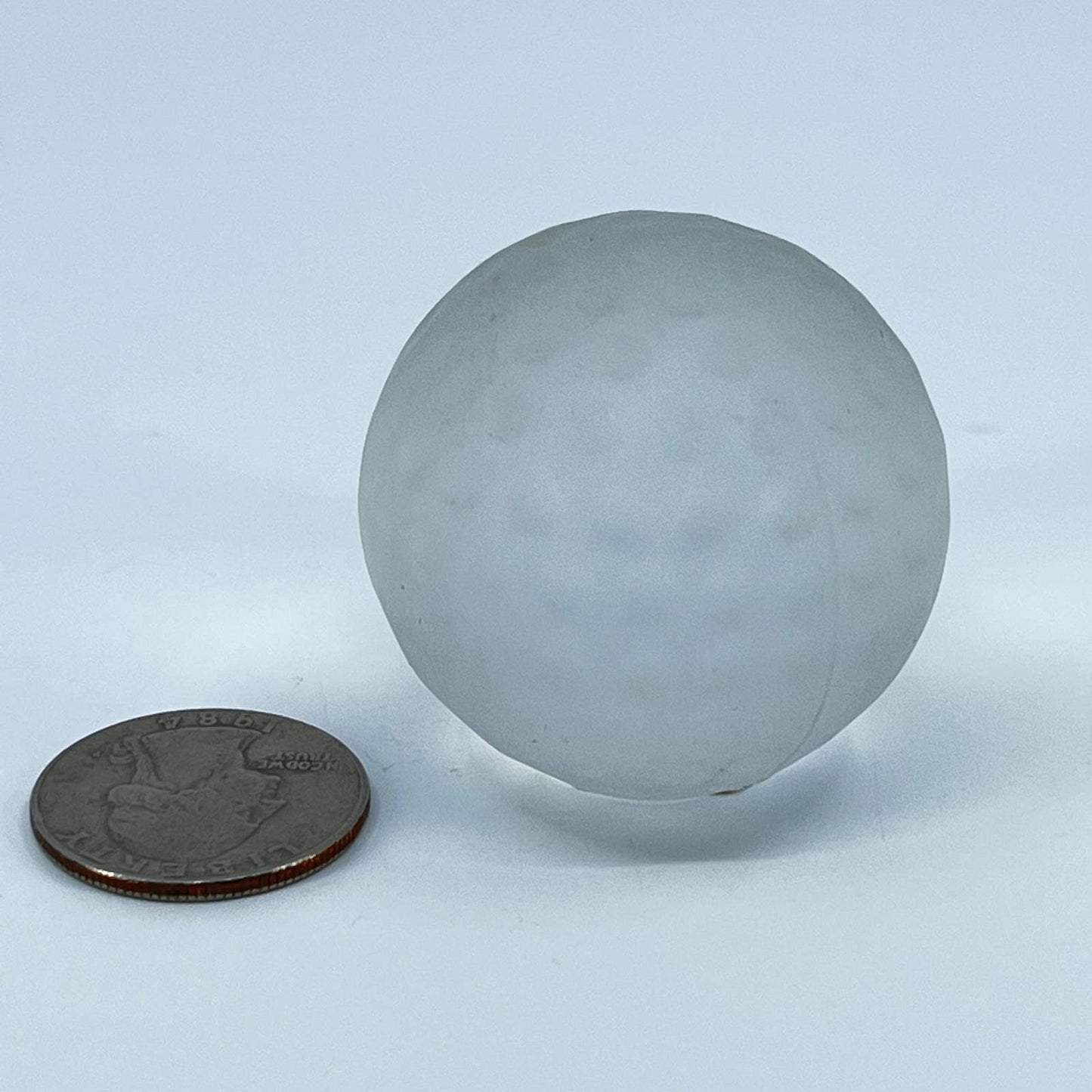 Glass Golf Ball Paperweight Dimpled Frosted Glass Sasaki Crystal 24% Lead TE3