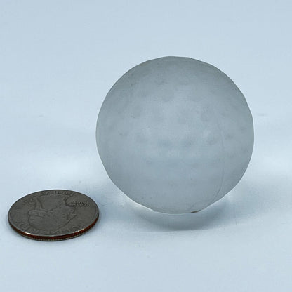 Glass Golf Ball Paperweight Dimpled Frosted Glass Sasaki Crystal 24% Lead TE3
