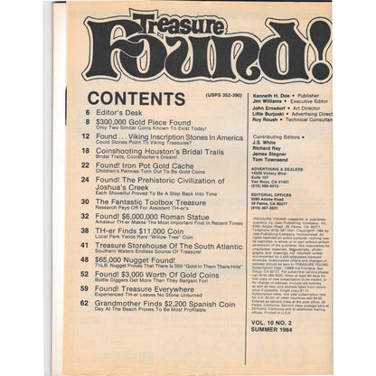 Treasure Found! Magazine 1984 Summer Metal Detecting Gold Diamonds M2