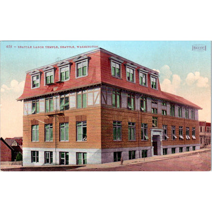 Vintage Postcard Seattle Labor Temple Seattle Washington TD9-W2