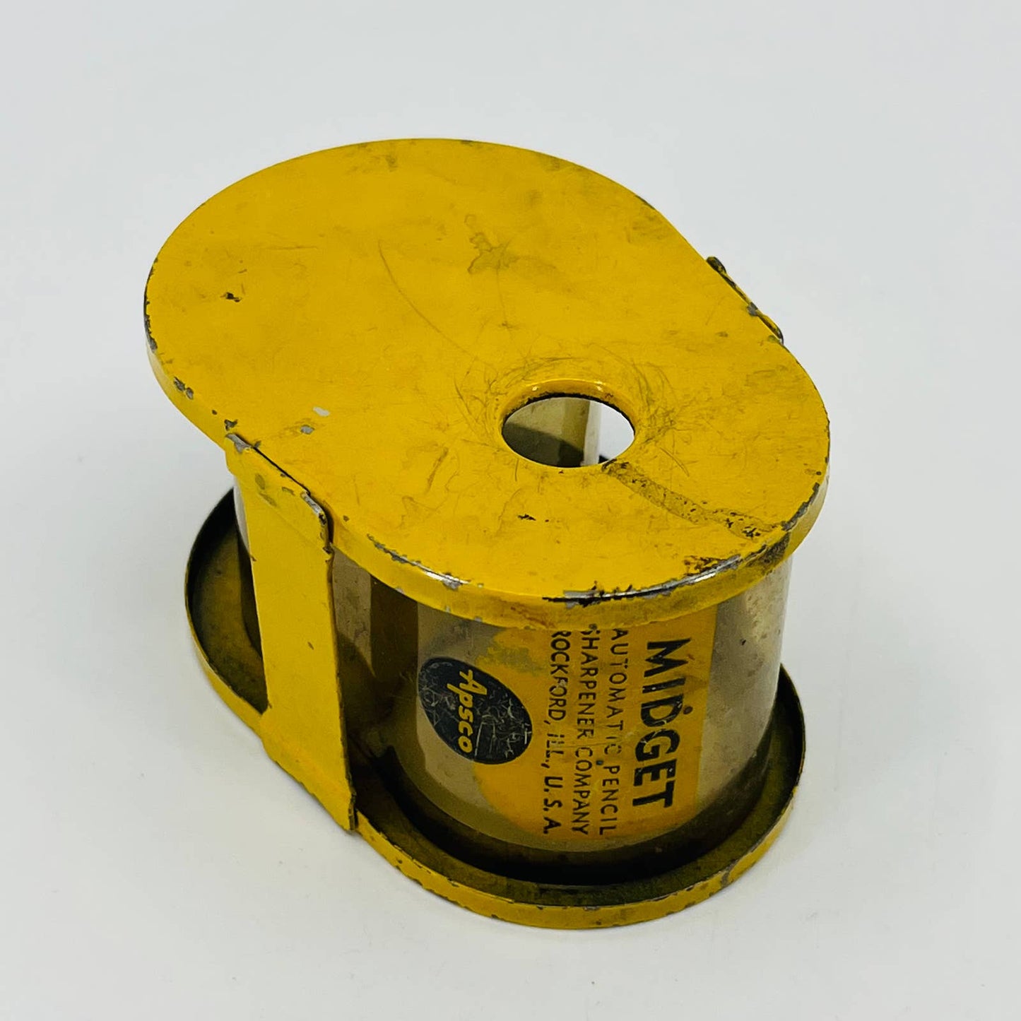 APSCO Midget Vintage Pencil Sharpener Yellow COVER ONLY Good Condition TB9