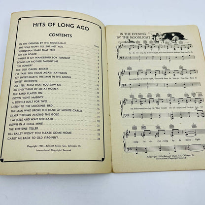 1937 Hits of Long Ago Sheet Music Book Belmont Music M1