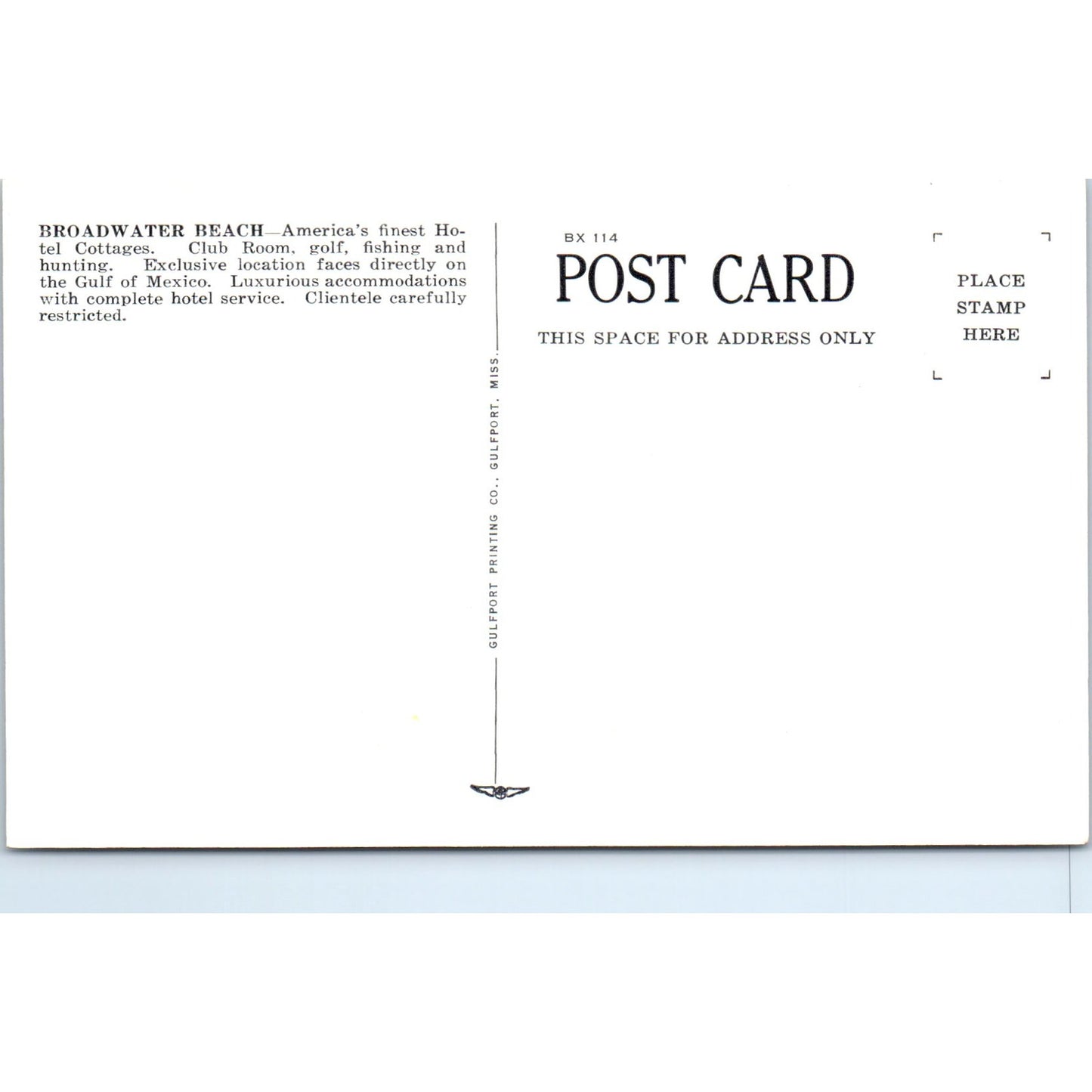 The Broadwater Beach Hotel Apartments Biloxi MS - Original Postcard P3-5