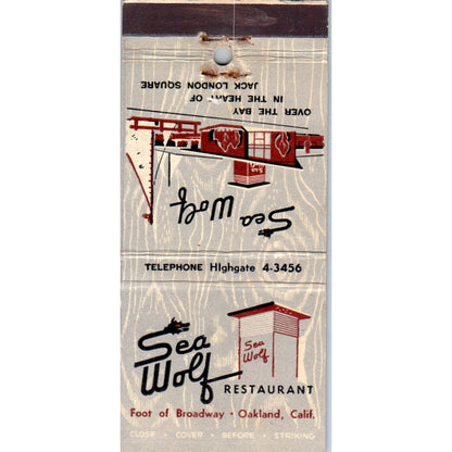 Sea Wolf Restaurant Oakland California Advertising Matchbook Cover MM11-8