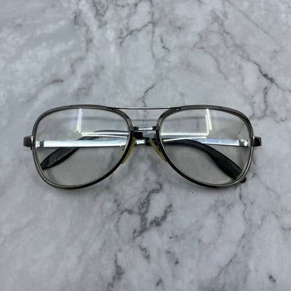 Vintage Luxottica Lance Chrome Men’s Aviator Glasses Italy 50-16 5.25” TA9