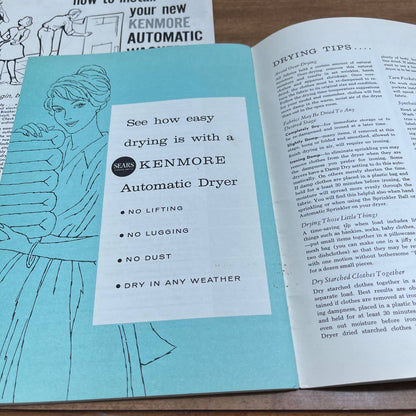 MCM 1950s SEARS KENMORE AUTOMATIC INSTRUCTION MANUAL WITH RECIPES & INSTALL A2