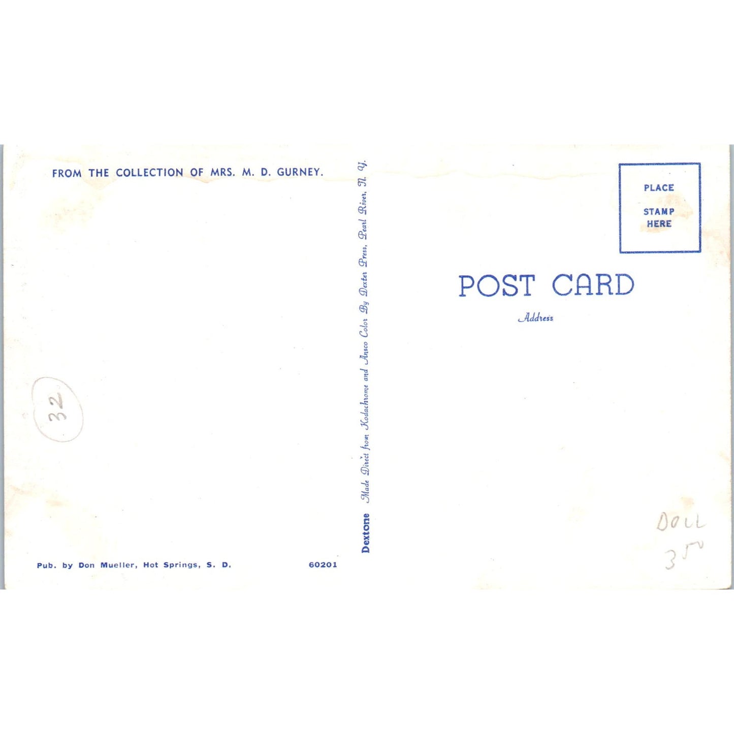 Group of Dolls and Horse From M.D. Gurney Collection Original Postcard PB10