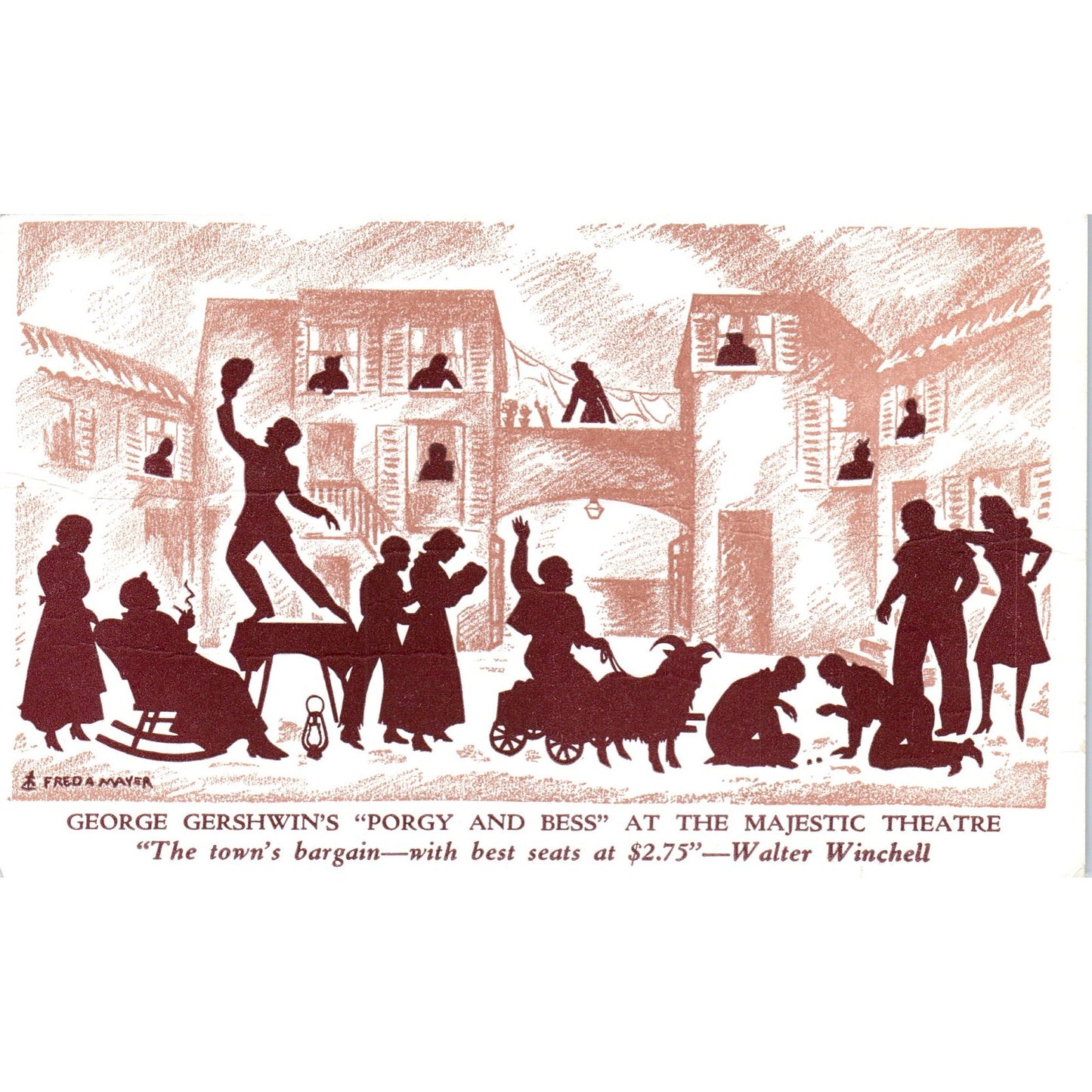George Gershwin Porgy & Bess at Majestic Theatre - Original Postcard P3-4