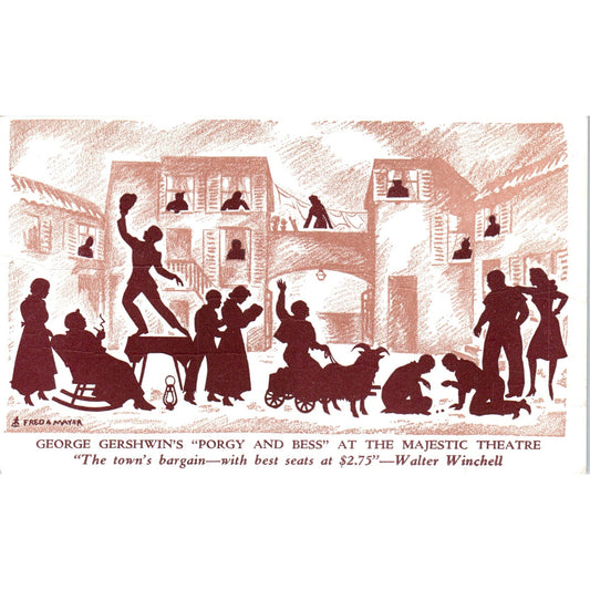 George Gershwin Porgy & Bess at Majestic Theatre - Original Postcard P3-4