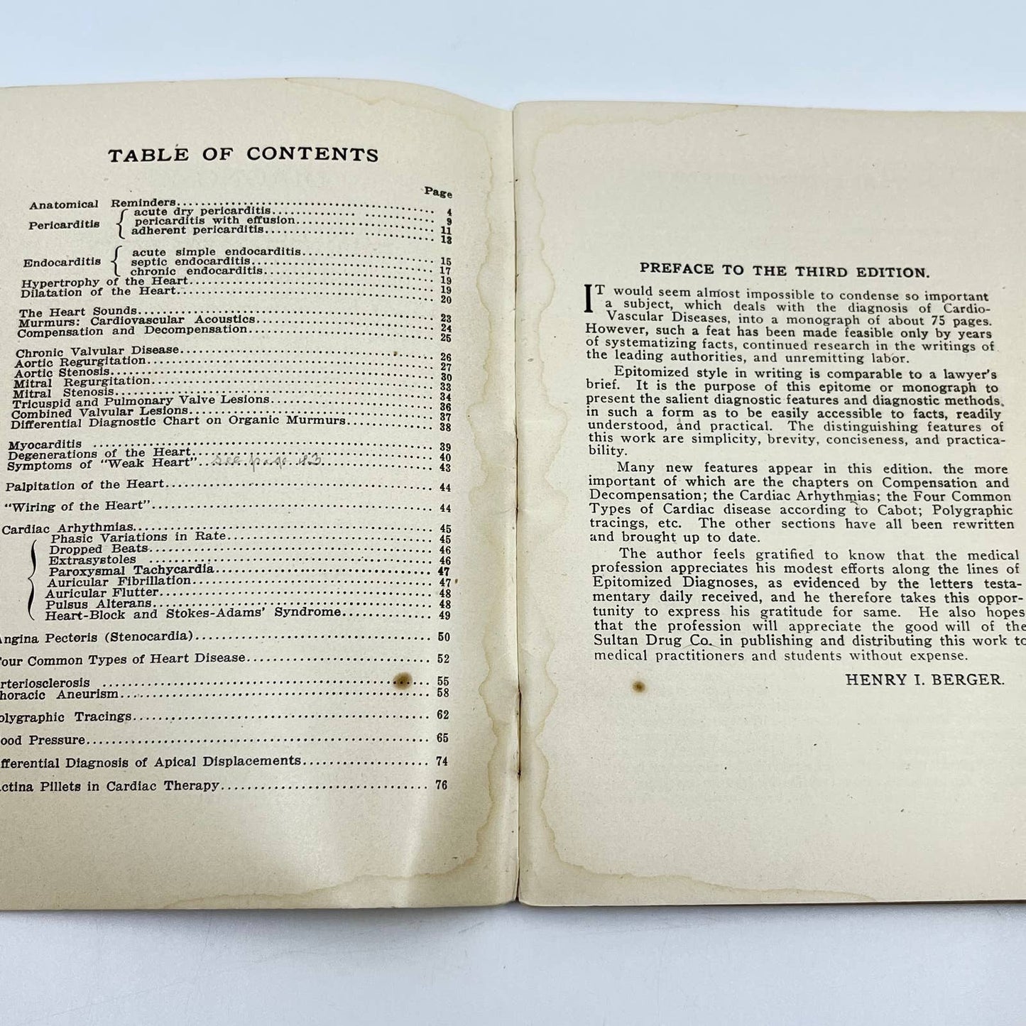 1917 Diagnosis of Cardio-Vascular Diseases - Dr. Henry Berger Medicine Heart TE7