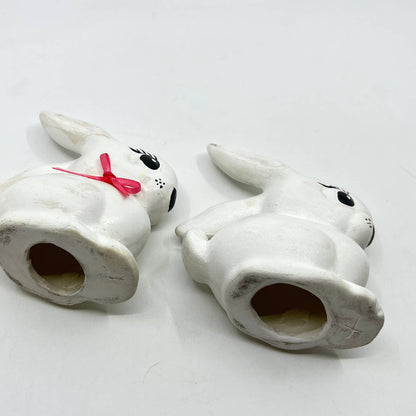 Vintage Kitsch Ceramic Hand Painted Easter Bunny Set of 2 TE7