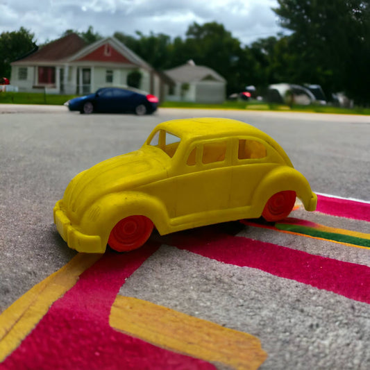 1950s VW Volkswagen Beetle Plastic Car Toy 4.5" TJ9
