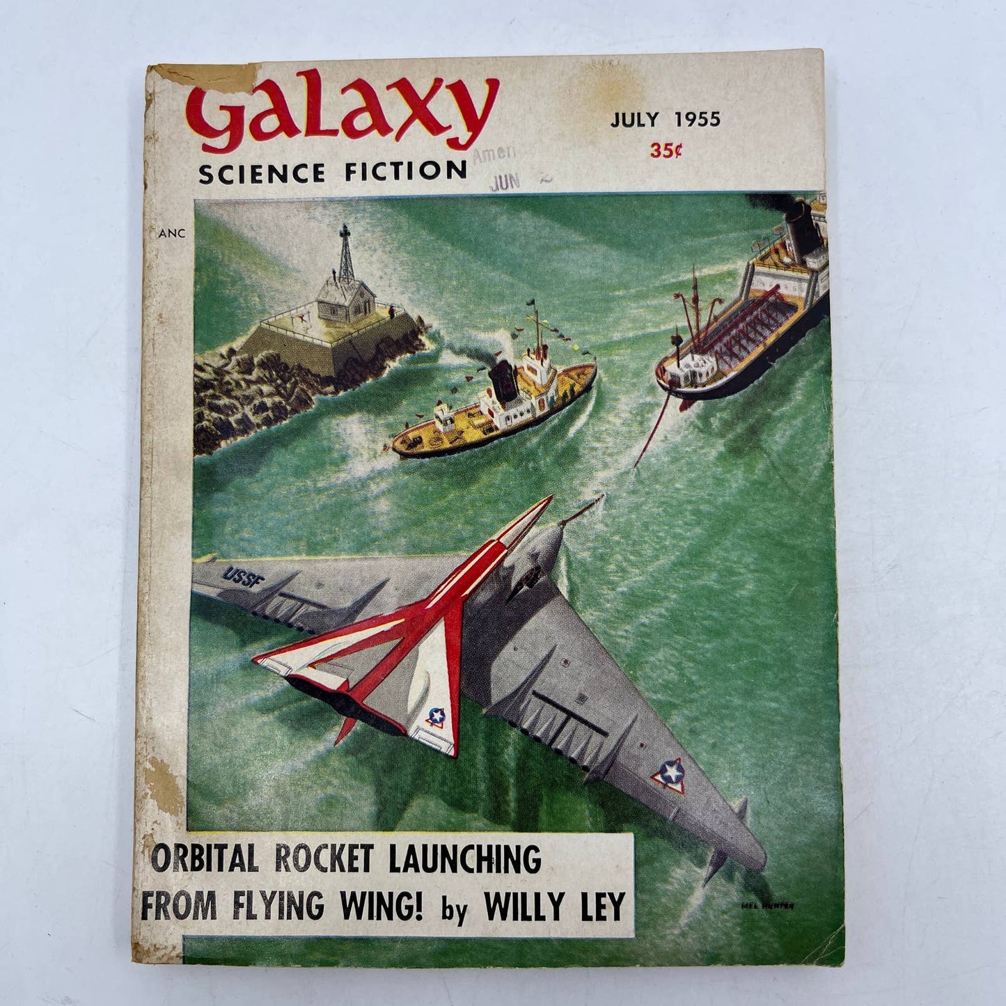 Galaxy Science Fiction Magazine Willy Ley Vol10 No4 Jul 1955 Orbital Rockets TC1