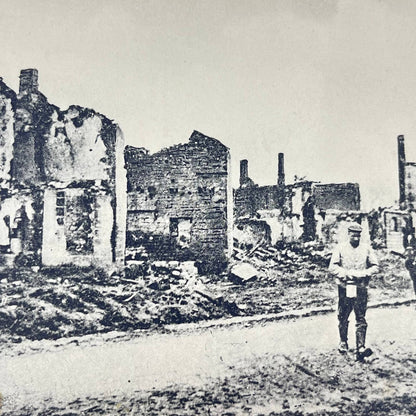 1917 Postcard WWI City in Ruins Binarville France SC9